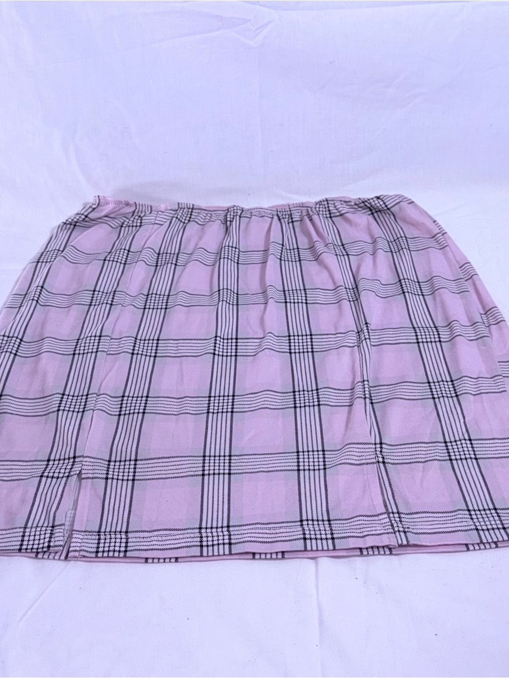 Rue21+ Pink Gray Plaid Pleated Mini Skirt Plus Size 1X Y2K Schoolgirl Coquette